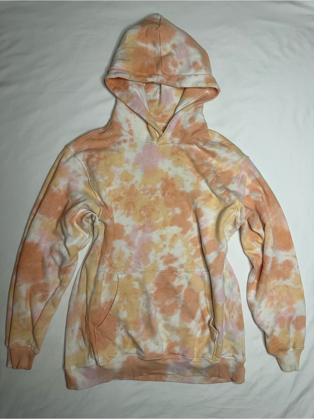 Aerie Tie-Dye Orange, Pink and Yellow Pullover Hoodie